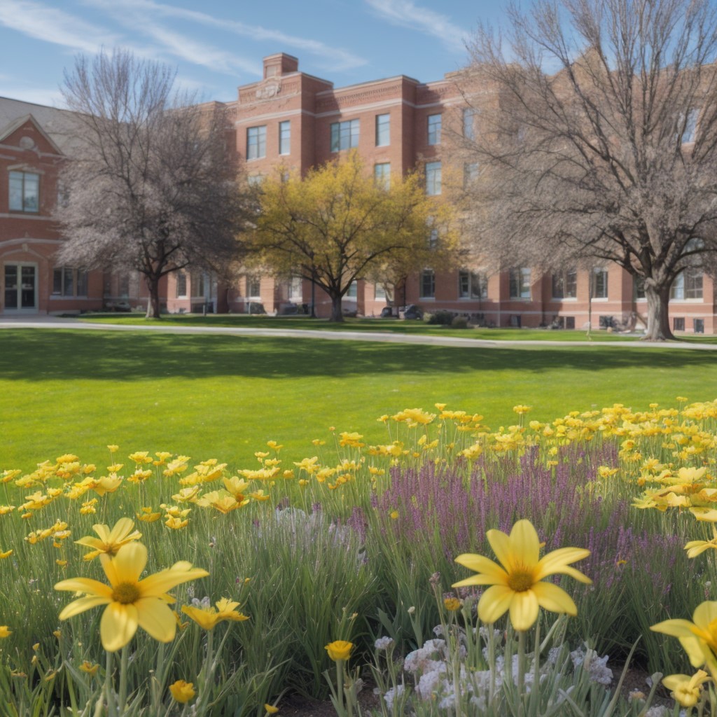 university-of-denver-university-college-green-grass-sunlight-bright-colors